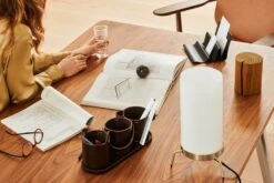 Fritz Hansen PM-02 Pöytävalaisin, Opaali - Messinki -Louis Poulsen Myymälämyynti 11396 PM 02 table lamp Wave Buckets JH97 and Pluralis