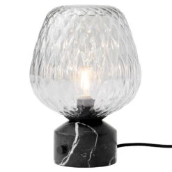 &Tradition Blown SW6 Pöytävalaisin, Hopea - Musta Marmori