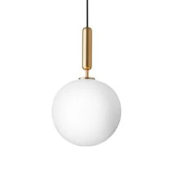 Nuura Miira 1 Riippuvalaisin, Iso, Messinki - Opaali