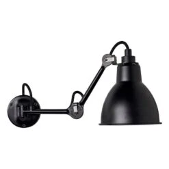 DCWéditions Lampe Gras 204 Seinävalaisin, Pyöreä Varjostin, Musta