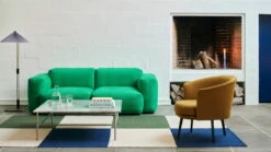 HAY Matin 500 Lattiavalaisin, Laventeli -Louis Poulsen Myymälämyynti Mags Soft Low Armrest 2 seater Planar 732 black stitches Rebar Coffee Table L80xW84xH33 grey marble tabletop fossil grey powder coated steel Ethan Cook Flat Works 200x300 peach green checkrole