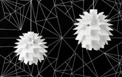 Normann Copenhagen Norm 69 Lampunvarjostin, L -Louis Poulsen Myymälämyynti Norm 69 two sizes on black background 300dpi