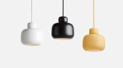 Woud Stone Riippuvalaisin, Pieni, Keltainen -Louis Poulsen Myymälämyynti WOUD Stone pendants